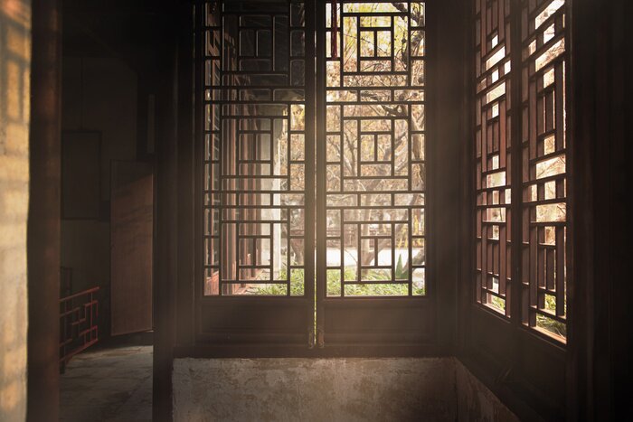 Poster Fenster mit orientalischen Akzenten