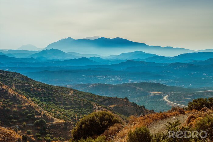 Poster Ferne Landschaft mit Bergen