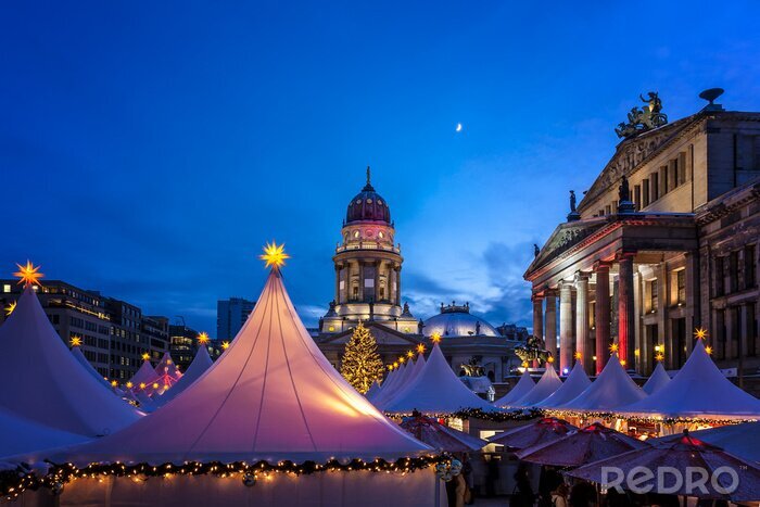 Poster Festliches Berlin und Weihnachtsmarkt