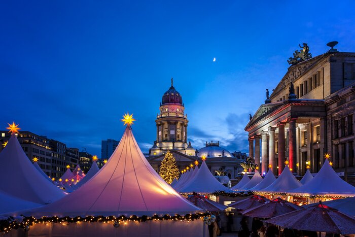 Poster Festliches Berlin und Weihnachtsmarkt