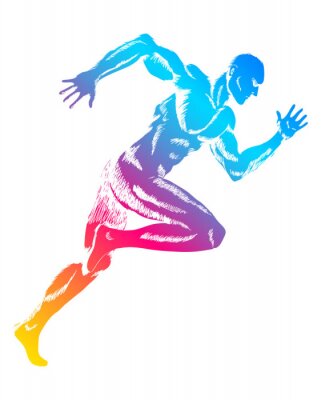 Poster Figur eines muskulösen Läufers