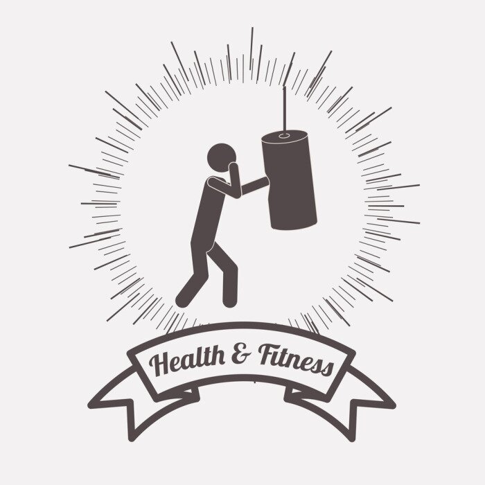 Poster Fitness Grafik der Figur beim Boxen