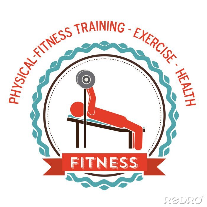 Poster Fitness Grafik Figur beim Gewichtheben