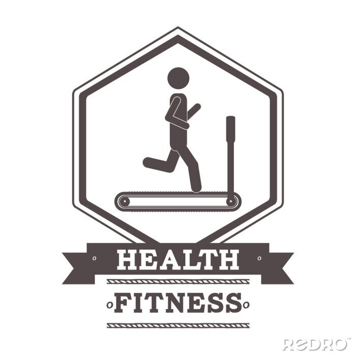 Poster Fitness Grafik Laufen auf einem Laufband