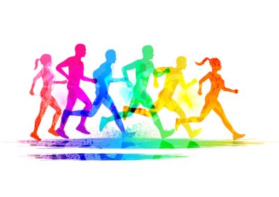 Poster Fitness Sport Figuren beim Laufen