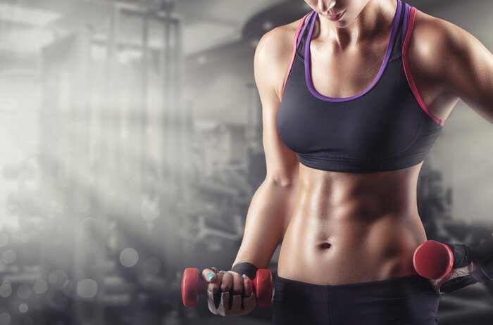 Poster Fitness Workout trainierende Frau