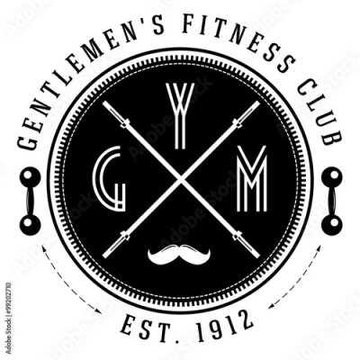 Poster Fitnessstudio-Schild im Retro-Stil