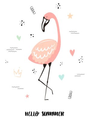 Flamingo Herz pastellfarben