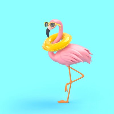 Poster Flamingo in Brille