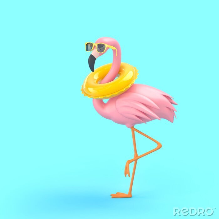 Poster Flamingo in Brille