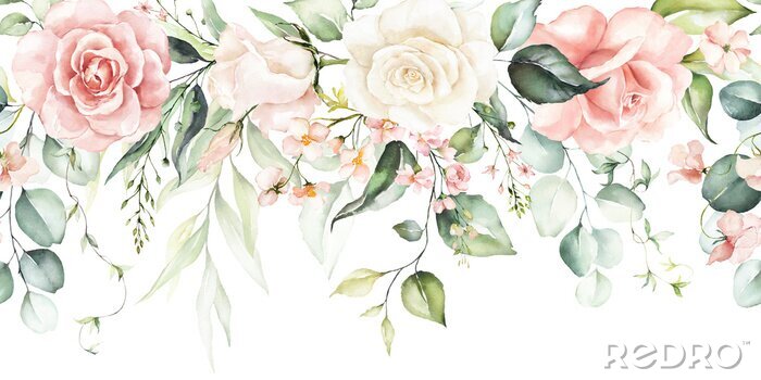 Poster Flamingo zwischen tropischen Pflanzen im Dschungel