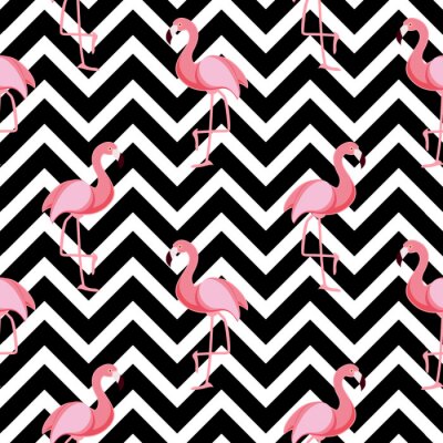 Flamingos auf dicken Streifen