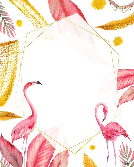 Poster Flamingos auf XXL-Muster