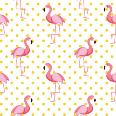 Flamingovögel und gelbe Erbsen