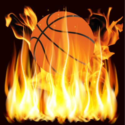 Flammen und Basketball