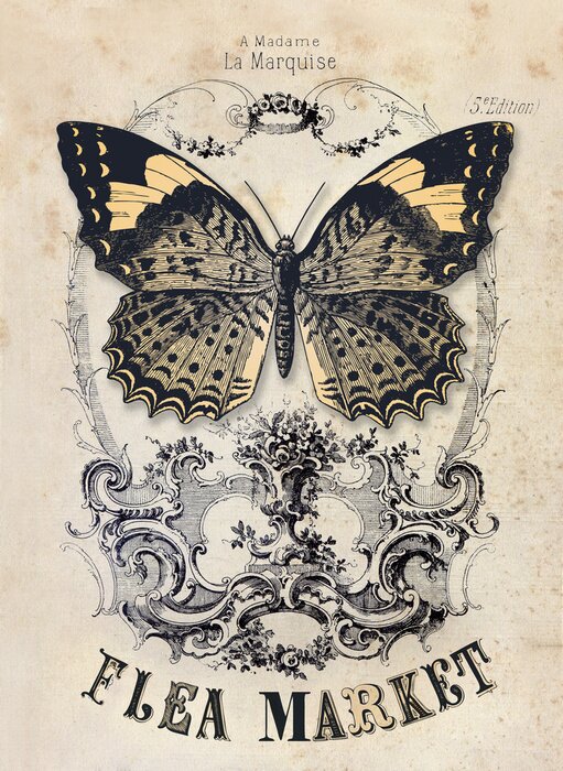 Poster Flohmarkt Jahrgang Hintergrund