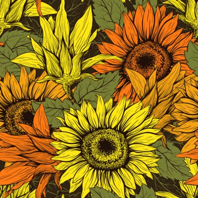 Florales Muster mit Sonnenblumen