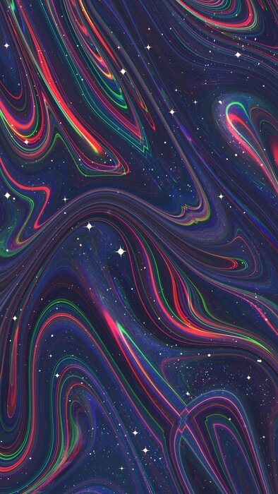 Poster Fluido colorato con stelle