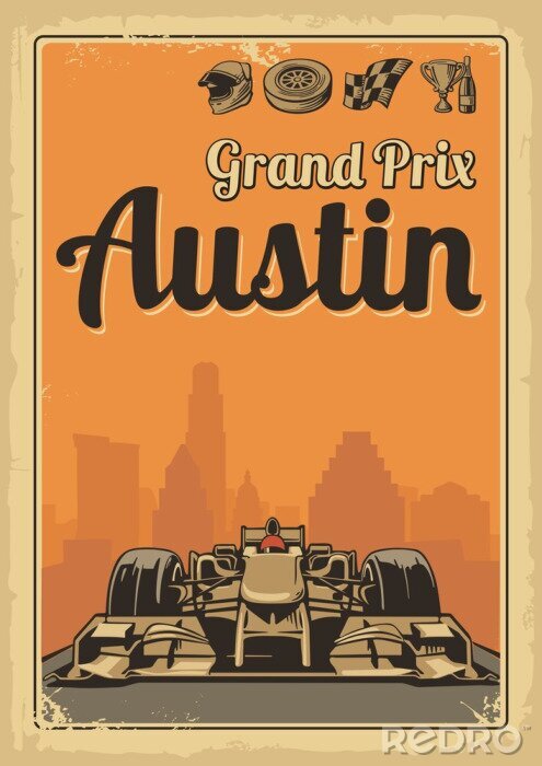 Poster Formel 1 Auto auf der Strecke