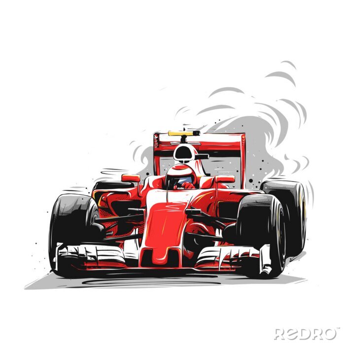Poster Formel 1 Auto Illustration