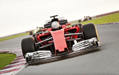 Poster Formel 1 Auto in einer Kurve