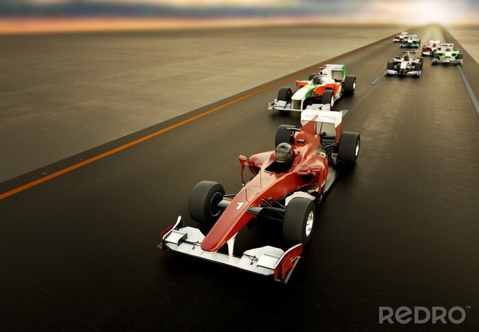 Poster Formel 1 Autos auf der Strecke