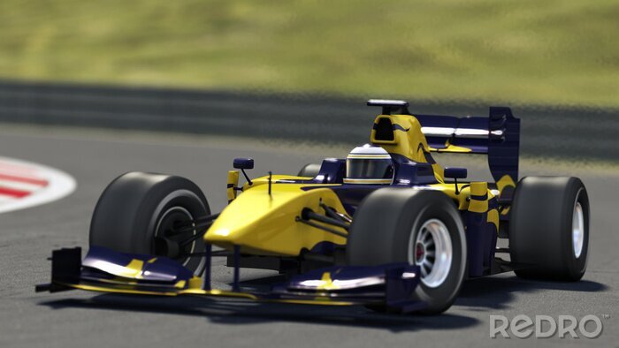 Poster Formel 1 gelbes Auto