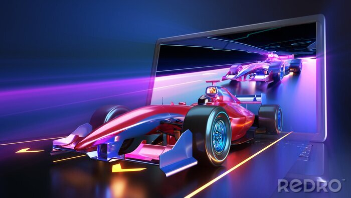 Poster Formel 1 glänzendes Auto