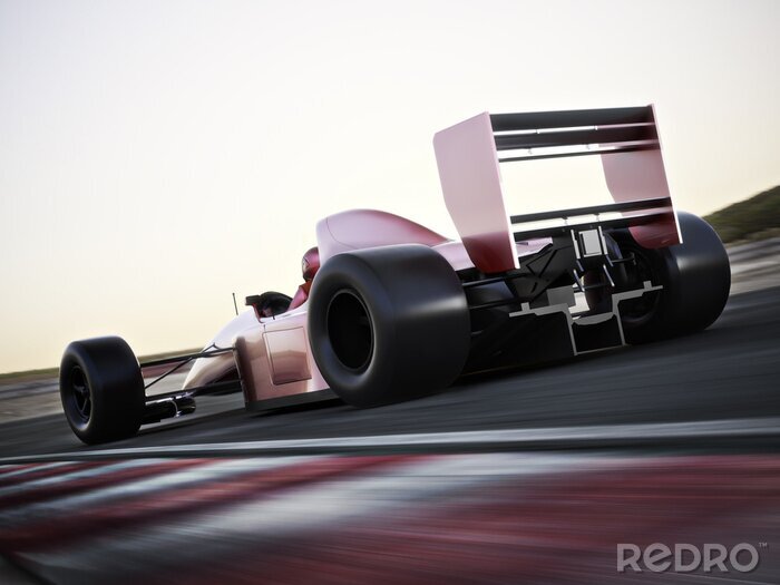 Poster Formel 1 rotes Auto auf der Strecke