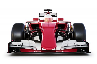 Poster Formel 1 rotes Auto und Fahrer