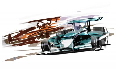 Poster Formel 1 und zwei Autos