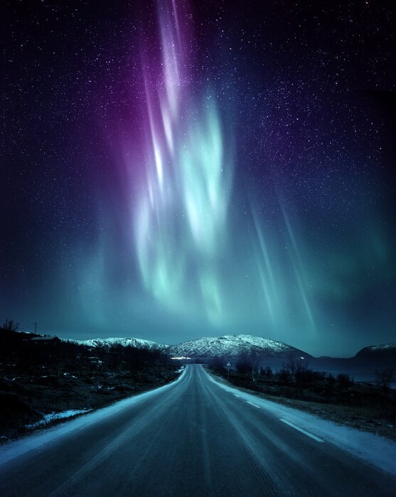 Poster Foto des Polarlichts in Norwegen