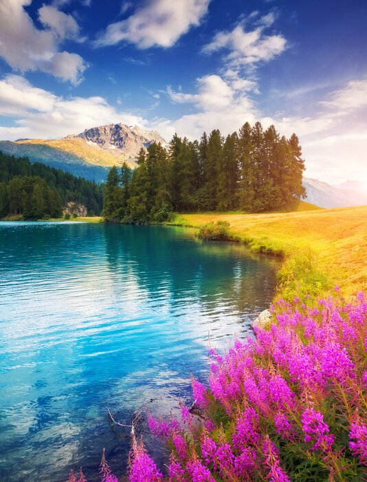 Poster Foto einer malerischen Landschaft