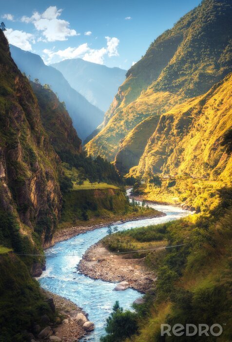 Poster Foto eines Flusses in Nepal