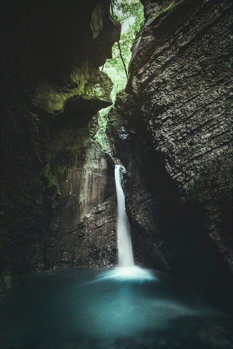 Poster Foto eines malerischen Wasserfalls