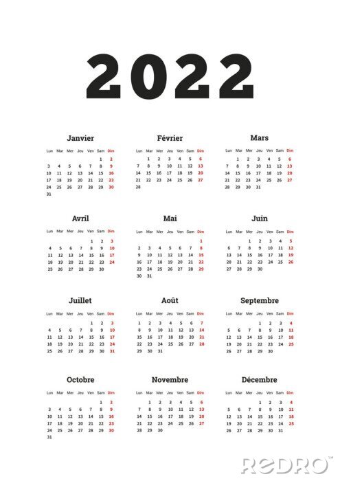 Poster Französischer Kalender