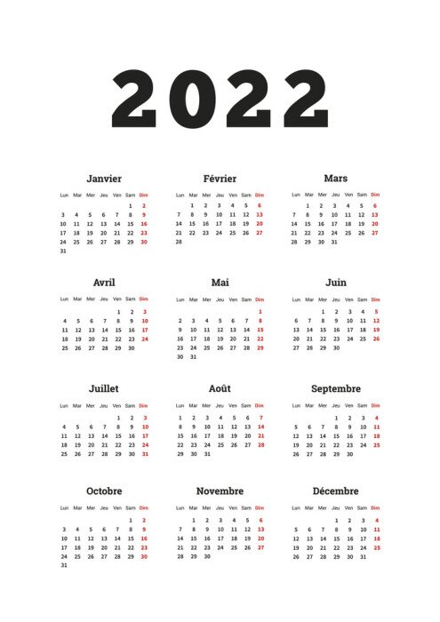 Poster Französischer Kalender