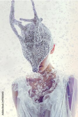 Poster Frau mit Hirschmaske