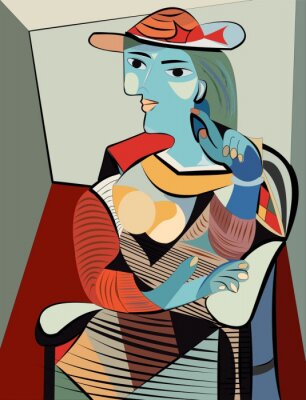 Poster Frau mit Hut