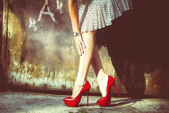 Poster Frau und rote Highheels