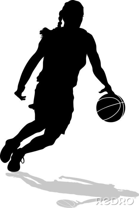 Poster Frauen-Basketball Spielerin während des Spiels