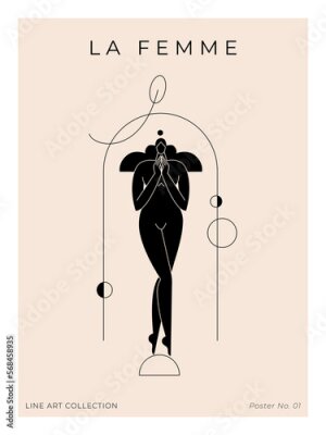 Poster Frauenschattenbildillustration