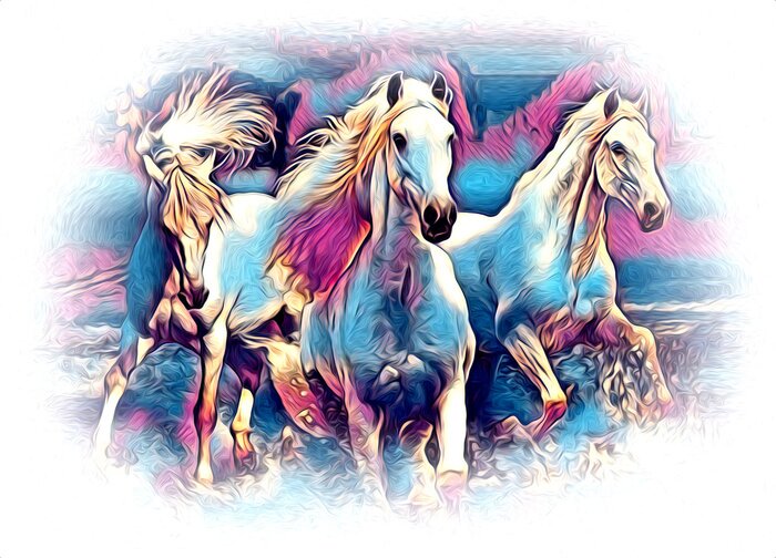 Poster Freehand horse head pencil drawing