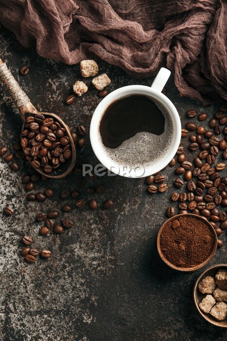 Poster Frisch gemahlene Kaffeebohnen