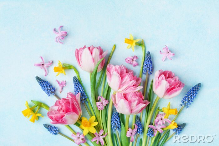 Poster Frühlingsblumen als Blumenstrauß