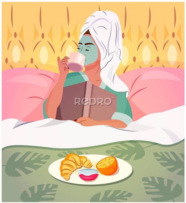 Poster Frühstück im Bett