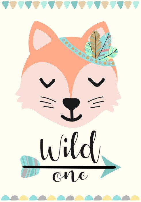 Poster Fuchs im Boho-Stil