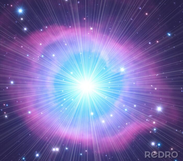 Poster Funkelnder Stern in einer Galaxie Grafik
