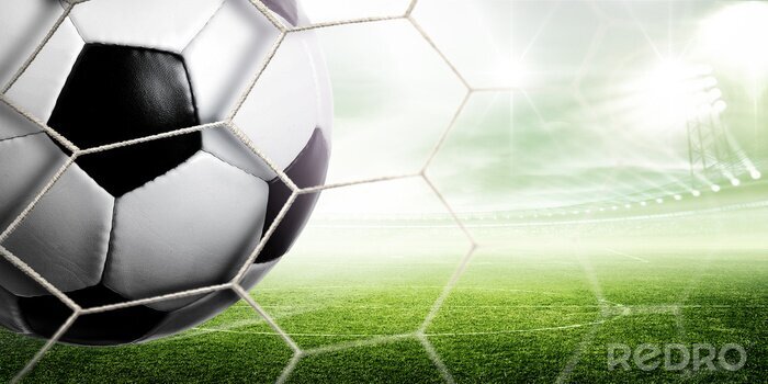 Poster Fußball auf grünem Hintergrund