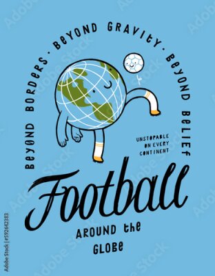 Poster Fußball-Globus